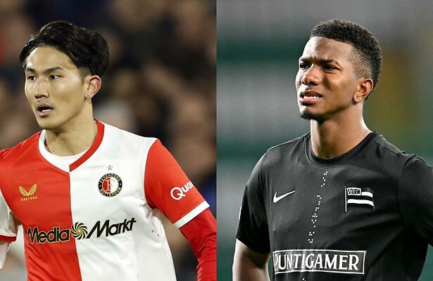 Tsuyoshi Watanabe (Feyenoord) & Jeyland Mitchell (Sturm Graz)