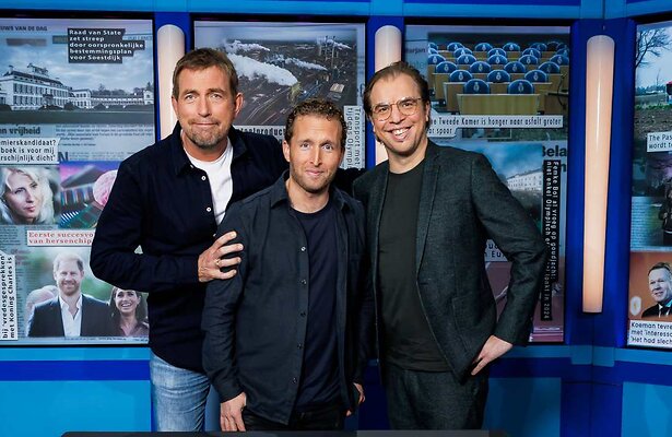 Harm Edens, Peter Pannekoek en Jan Jaap van der Wal in Dit Was het Nieuws