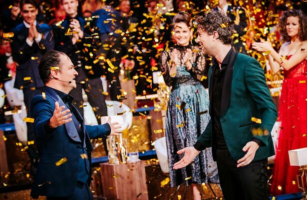 Jeroen Woe en Niels van der Laan (Even tot Hier) op het Gouden Televizier-Ring Gala 2022