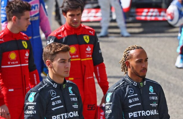 George Russell en Lewis Hamilton