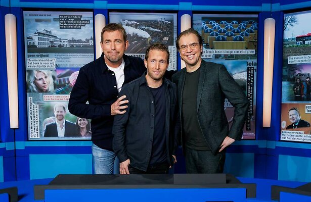 Harm Edens met Jan Jaap van der Wal en Peter Pannekoek