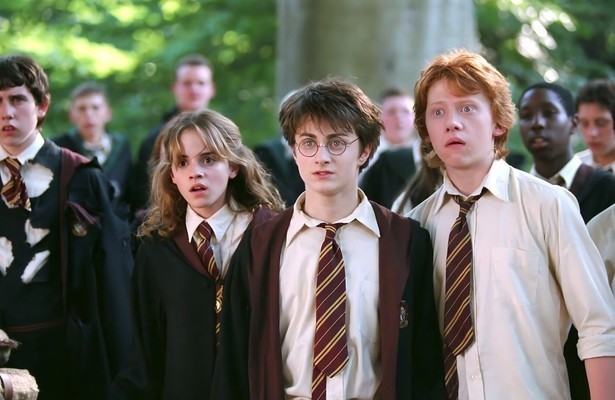 Emma Watson, Daniel Radcliffe en Rupert Grint in Harry Potter and the Prisoner of Azkaban