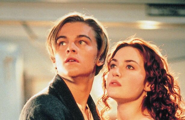Leonardo DiCaprio en Kate Winslet in Titanic