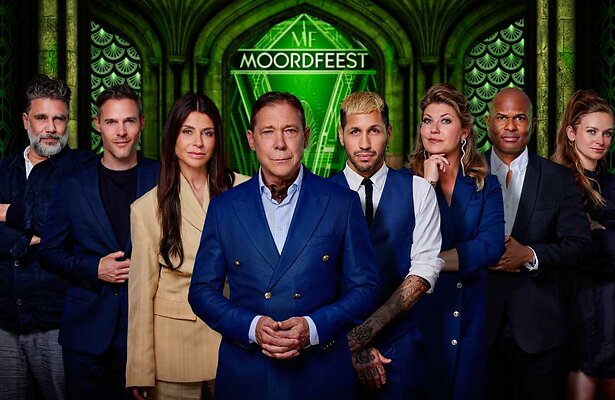 Hans Kesting met deelnemers Moordfeest