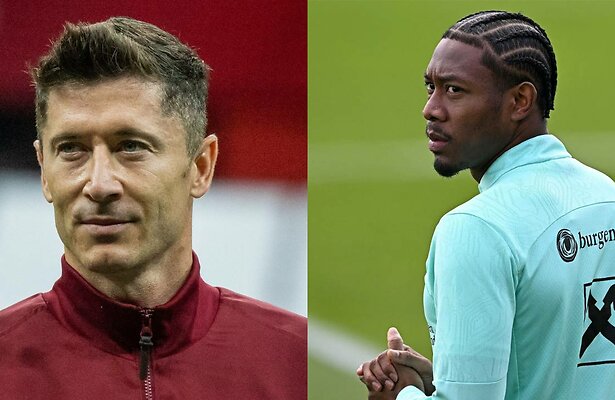 Robert Lewandowski van Polen en David Alaba van Oostenrijk