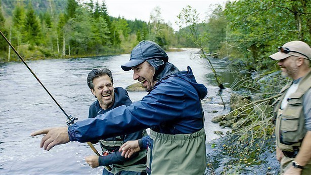 Zalmvissen en zeewier plukken
