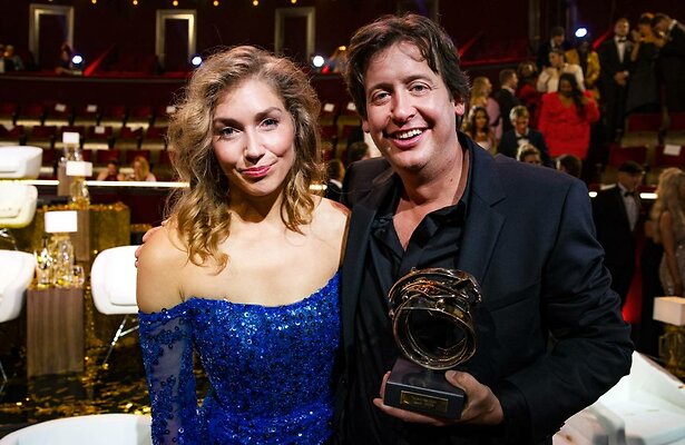 Steven en Jaimie Kazan tijdens het Gouden Televizier Ring Gala. 