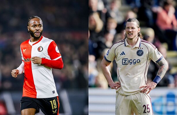 Raheem Sterling van Feyenoord en Wout Weghorst van Ajax