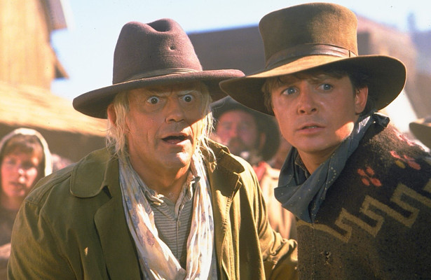 Michael J. Fox en Christopher Lloyd in Back to the Future Part III