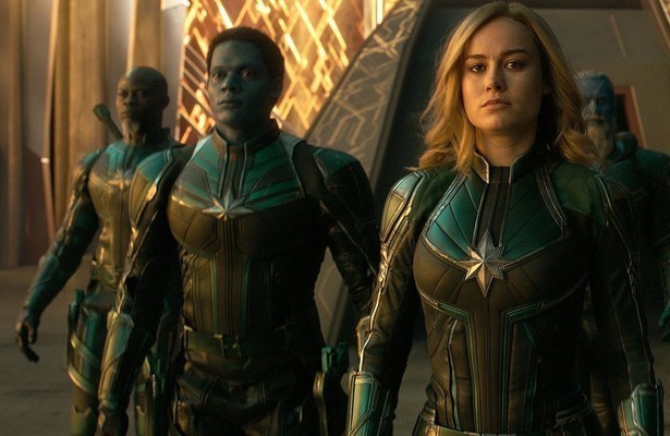 Brie Larson en Samuel L. Jackson in Captain Marvel
