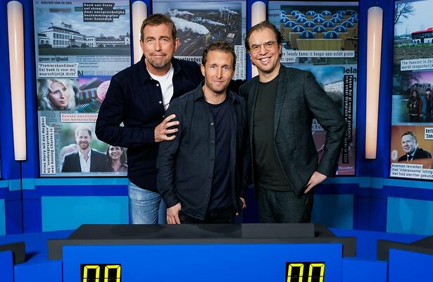 Harm Edens, Peter Pannekoek en Jan Jaap van der Wal voor Dit Was Het Nieuws in 2026.