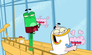 Duck and frog