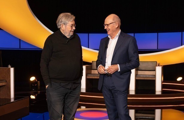 Maarten van Rossem en Philip Freriks voor De Slimste Mens
