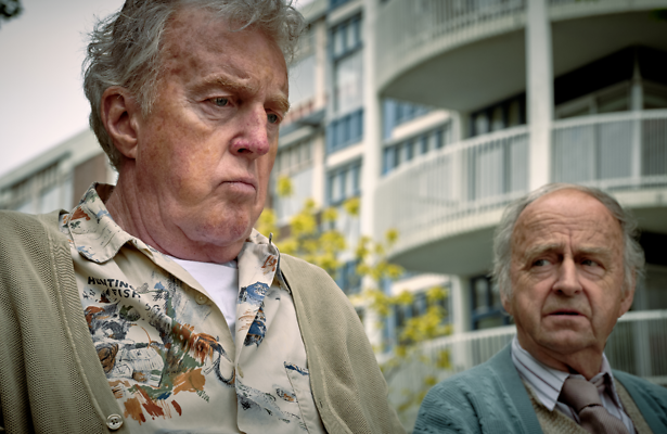 Kees Hulst in de oude serie als Hendrik Groen en André van Duin als Evert Duiker.