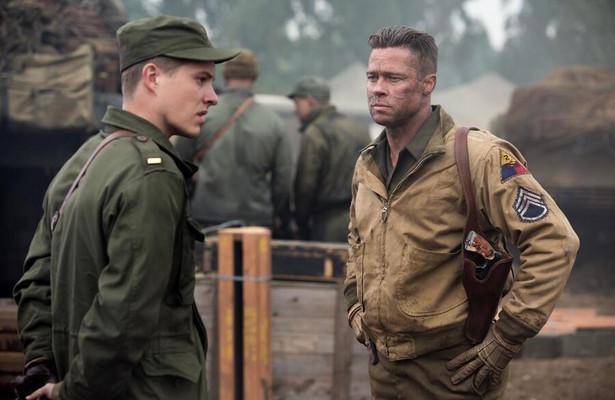 Xavier Samuel en Brad Pitt in Fury