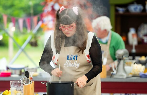 Shelby en Wim in de eerste aflevering van Heel Holland Bakt.