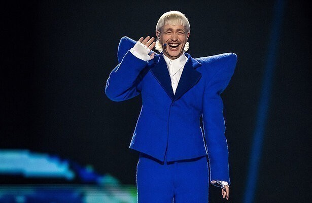 Joost Klein tijdens de halve finale van het songfestival in Malmö
