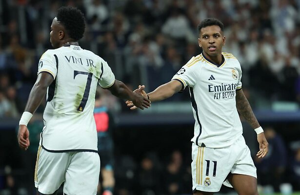Vinicius Jr (L) and Rodrygo van Real Madrid