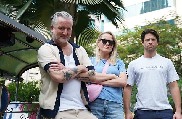 Dennis Weening, Tess Milne en Thomas van der Vlugt voor Roadtrippers VIPS