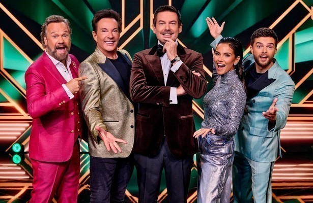 Panelleden en Ruben Nicolai in The Masked Singer