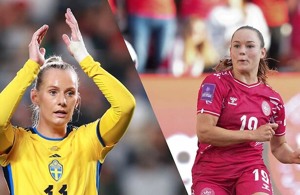 Stina Blackstenius (Zweden) en Janni Thomsen (Denemarken)