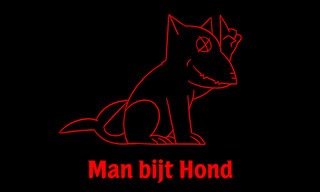 Man bijt hond