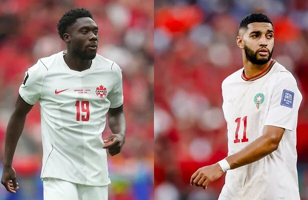 Alphonso Davies van Canada en Ismael Saibari van Marokko
