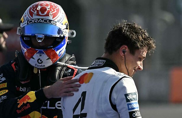 Max Verstappen en Lando Norris