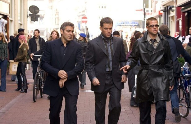 George Clooney, Matt Damon en Brad Pitt in Ocean's Twelve