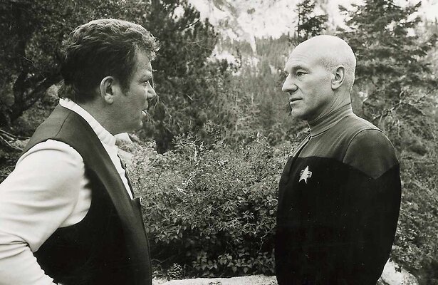 William Shatner en Patrick Stewart in Star Trek: Generations