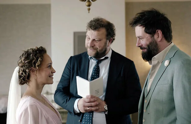 Anouk Maas als Lianne, Bas Keijzer als Otto en Hendrik Jan Bökkers als Dinant in Woeste Grond
