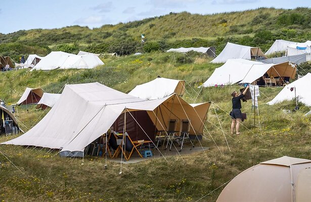 Voorbeeldfoto van een camping op Vlieland. 