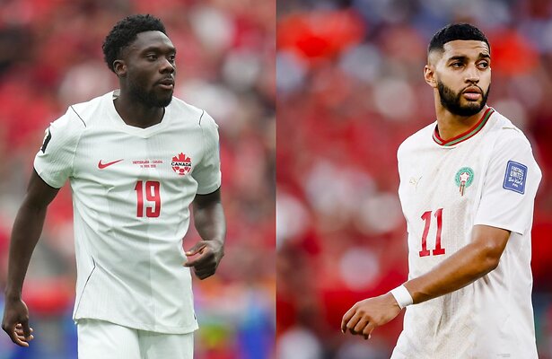 Alphonso Davies van Canada en Ismael Saibari van Marokko