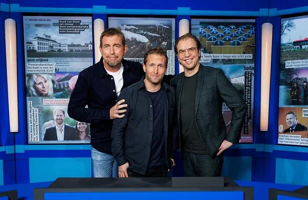 Harm Edens, Peter Pannekoek en Jan Jaap van der Wal voor Dit Was het Nieuws