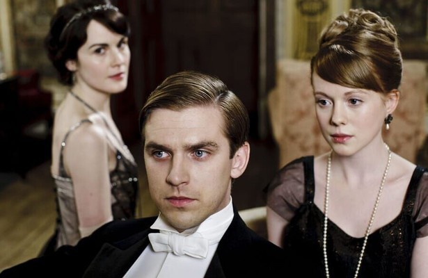 Michelle Dockery, Dan Stevens en Zoe Boyle in Downton Abbey