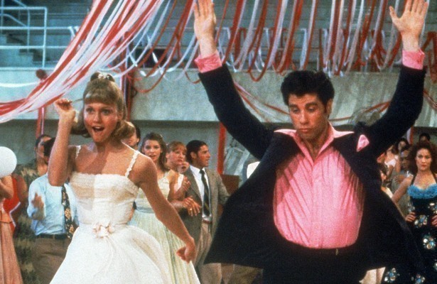 Olivia Newton-John en John Travolta in Grease
