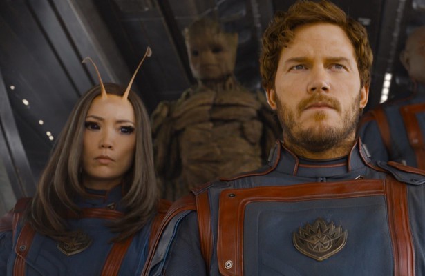 Chris Pratt en Pom Klementieff in Guardians of the Galaxy Vol. 3