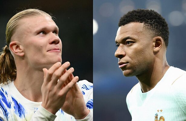 Erling Haaland en Kylian Mbappé