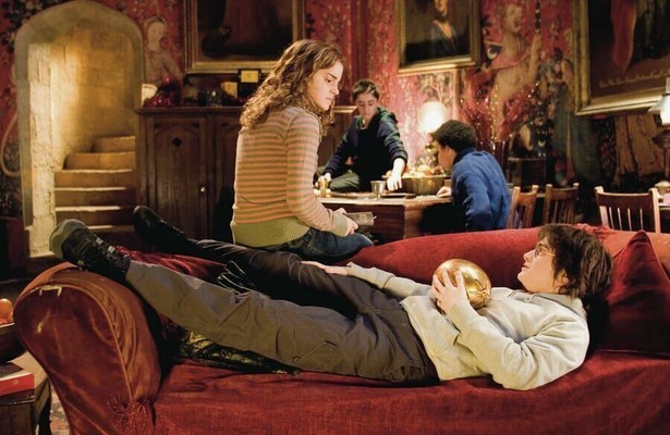 Daniel Radcliffe en Emma Watson in Harry Potter and the Goblet of Fire