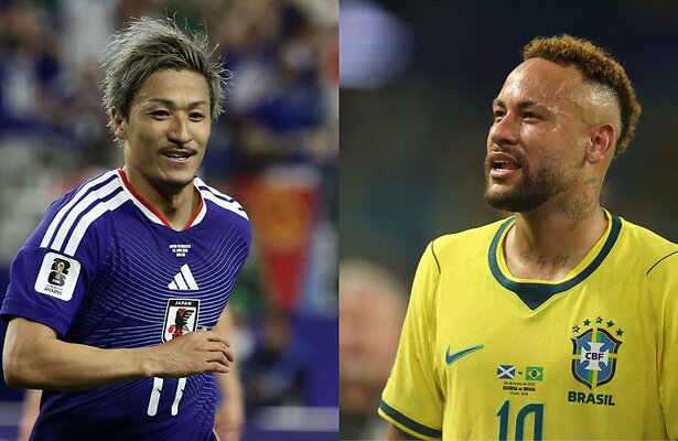 Daizen Maeda van Japan en Neymar van Brazilië