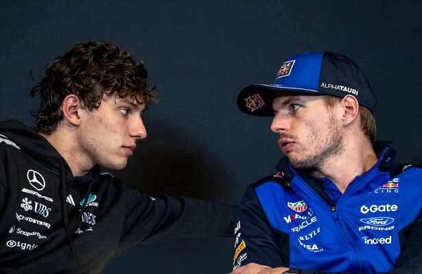 Kimi Antonelli en Max Verstappen
