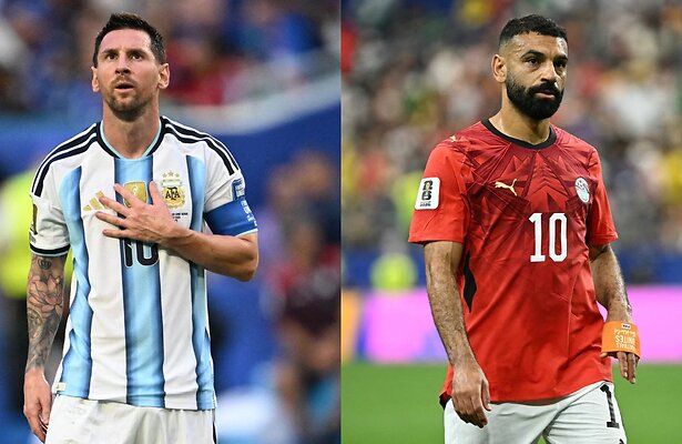 Lionel Messi van Argentinië en Mohamed Salah van Egypte