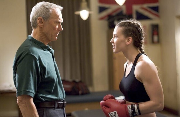 Clint Eastwood en Hilary Swank in Milion Dollar Baby