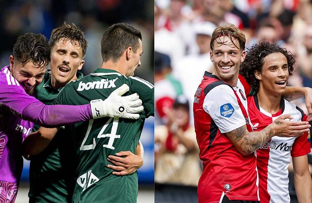 Spelers van PEC Zwolle vs. spelers Feyenoord