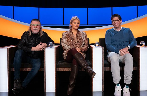 René Karst, Roxanne Kwant en Maarten van Rossum in De Slimste Mens