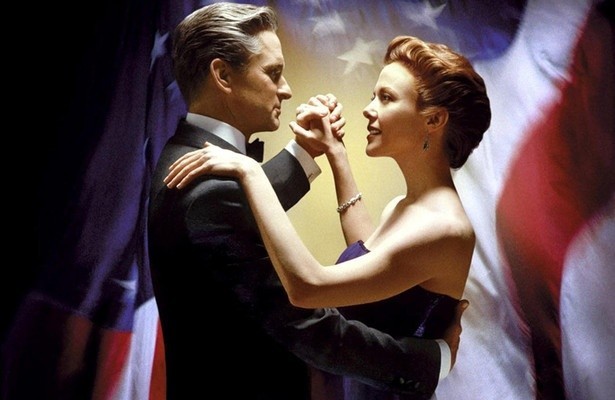 Michael Douglas en Annette Bening in The American President