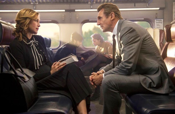 Liam Neeson en Vera Farmiga in The Commuter