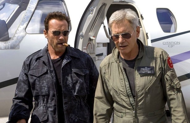 Arnold Schwarzenegger en Harrison Ford in The Expendables 3