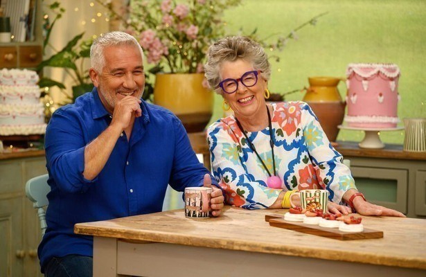 Paul Hollywood en Prue Leith in The Great British Bake Off