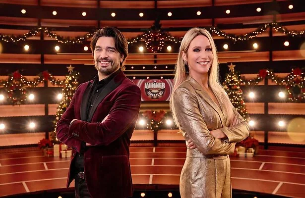 Waylon en Hélène Hendriks voor The Winner Takes It All Kerst